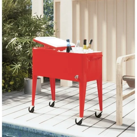 Carrito nevera con ruedas rojo 92x43x89 cm de vidaXL, Neveras - Ref: Foro24-93743, Precio: 180,52 €, Descuento: %