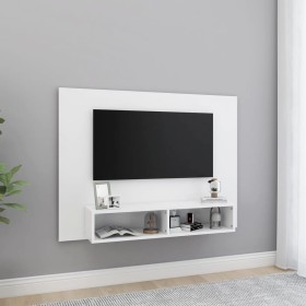 Mueble de TV de pared madera contrachapada blanco 120x23,5x90cm en Muebles TV | Comprar online en Foru.es