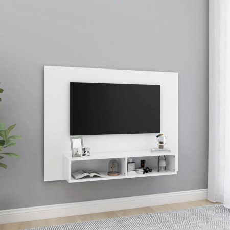 Mueble de TV de pared madera contrachapada blanco 120x23,5x90cm en Muebles TV | Comprar online en Foru.es