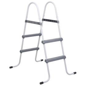 Escalera de piscina acero gris 84 cm de vidaXL, Escaleras y rampas de piscina - Ref: Foro24-93804, Precio: 62,35 €, Descuento: %