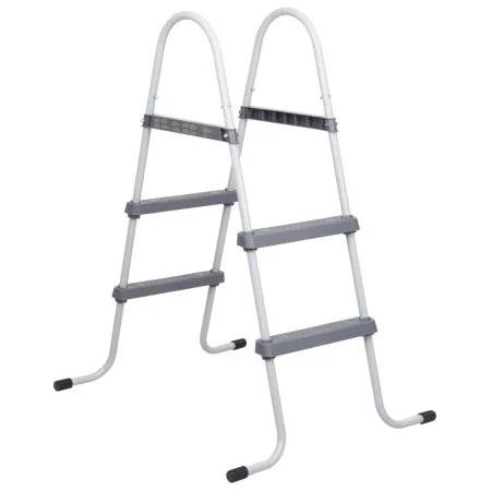 Gray steel pool ladder 84 cm by vidaXL, Pool stairs and ramps - Ref: Foro24-93804, Price: 61,20 €, Discount: %