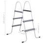 Escalera de piscina acero gris 84 cm de vidaXL, Escaleras y rampas de piscina - Ref: Foro24-93804, Precio: 62,35 €, Descuento: %
