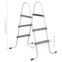 Gray steel pool ladder 84 cm by vidaXL, Pool stairs and ramps - Ref: Foro24-93804, Price: 61,20 €, Discount: %