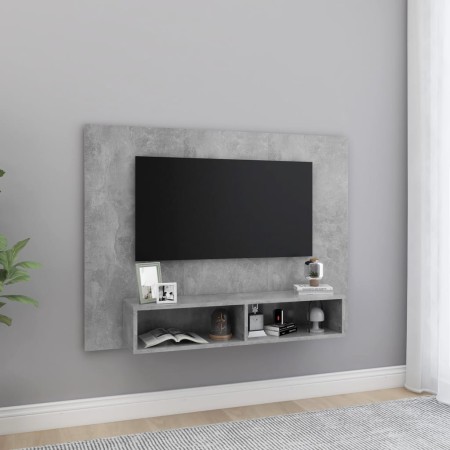 Mueble de TV de pared contrachapado gris hormigón 120x23,5x90cm en Muebles TV | Comprar online en Foru.es