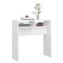 Mesa consola madera de ingeniería blanco brillo 78x30x80 cm en Mesas auxiliares | Comprar online en Foru.es