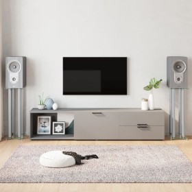 Soportes de altavoces 2 uds vidrio templado plateado 4 pilares de vidaXL, Soportes para altavoces - Ref: Foro24-51819, Precio...