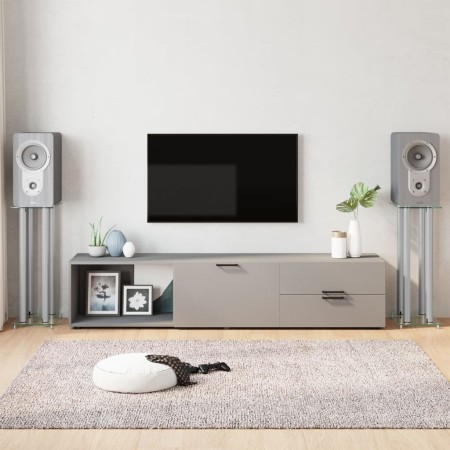 Soportes de altavoces 2 uds vidrio templado plateado 4 pilares de vidaXL, Soportes para altavoces - Ref: Foro24-51819, Precio...