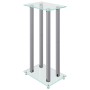 Soportes de altavoces 2 uds vidrio templado plateado 4 pilares de vidaXL, Soportes para altavoces - Ref: Foro24-51819, Precio...