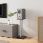 Soportes altavoces 2 ud vidrio templado negro y plata 3 pilares de vidaXL, Soportes para altavoces - Ref: Foro24-51807, Preci...