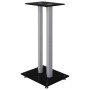 Soportes altavoces 2 ud vidrio templado negro y plata 3 pilares de vidaXL, Soportes para altavoces - Ref: Foro24-51807, Preci...