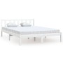 Estructura de cama de madera maciza de pino blanco 120x200 cm de vidaXL, Camas y somieres - Ref: Foro24-810078, Precio: 93,12...