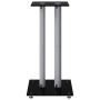 Soportes altavoces 2 ud vidrio templado negro y plata 3 pilares de vidaXL, Soportes para altavoces - Ref: Foro24-51807, Preci...