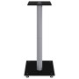 Soportes altavoces 2 ud vidrio templado negro y plata 3 pilares de vidaXL, Soportes para altavoces - Ref: Foro24-51807, Preci...