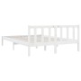 Estructura de cama de madera maciza de pino blanco 120x200 cm de vidaXL, Camas y somieres - Ref: Foro24-810078, Precio: 93,12...