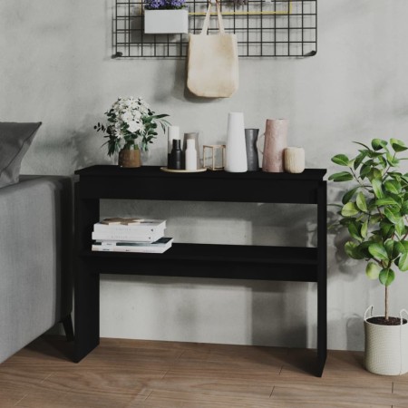 Mesa consola madera contrachapada negro 102x30x80 cm en Mesas auxiliares | Comprar online en Foru.es