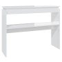 Mesa consola madera contrachapada blanco brillante 102x30x80 cm en Mesas auxiliares | Comprar online en Foru.es