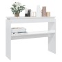 Mesa consola madera contrachapada blanco brillante 102x30x80 cm en Mesas auxiliares | Comprar online en Foru.es