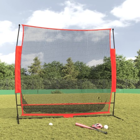 Red de béisbol portátil poliéster negro y rojo 215x107x216 cm de vidaXL, Pelotas de béisbol - Ref: Foro24-93746, Precio: 87,5...