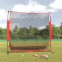 Red de béisbol portátil poliéster negro y rojo 215x107x216 cm de vidaXL, Pelotas de béisbol - Ref: Foro24-93746, Precio: 87,5...