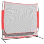 Red de béisbol portátil poliéster negro y rojo 215x107x216 cm de vidaXL, Pelotas de béisbol - Ref: Foro24-93746, Precio: 87,5...
