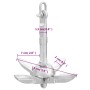Ancla plegable hierro maleable plateado 0,7 kg de vidaXL, Anclas - Ref: Foro24-94269, Precio: 17,59 €, Descuento: %