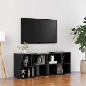 Mueble de TV madera contrachapada negro brillante 104x30x52 cm en Muebles TV | Comprar online en Foru.es
