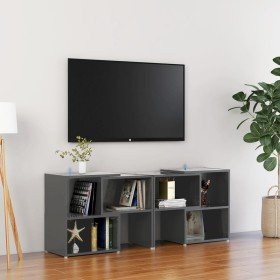 Mueble de TV madera contrachapada gris brillante 104x30x52 cm en Muebles TV | Comprar online en Foru.es
