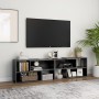 Mueble de TV madera contrachapada gris brillante 149x30x52 cm en Muebles TV | Comprar online en Foru.es