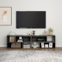 Mueble de TV madera contrachapada gris brillante 149x30x52 cm en Muebles TV | Comprar online en Foru.es