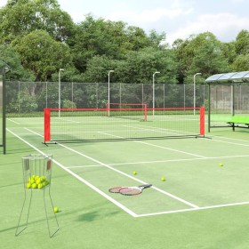 Red de tenis poliéster negro y rojo 500x100x87 cm de vidaXL, Redes de tenis - Ref: Foro24-93758, Precio: 83,48 €, Descuento: %