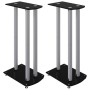 Soportes altavoces 2 uds vidrio templado plata negro 3 pilares de vidaXL, Soportes para altavoces - Ref: Foro24-51803, Precio...