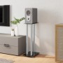 Soportes altavoces 2 uds vidrio templado plata negro 3 pilares de vidaXL, Soportes para altavoces - Ref: Foro24-51803, Precio...