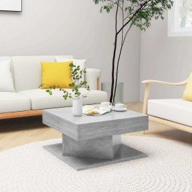 Mesa de centro madera contrachapada gris hormigón 57x57x30 cm en Mesas de centro | Comprar online en Foru.es