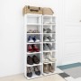 Muebles zapateros 2 uds contrachapada blanco 27,5x27x102 cm en Zapateros y organizadores de calzado | Comprar online en Foru.es