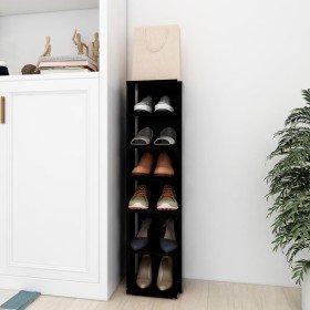 Mueble zapatero madera contrachapada negro 27,5x27x102 cm en Zapateros y organizadores de calzado | Comprar online en Foru.es
