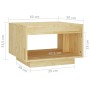 Mesa de centro de madera maciza de pino 50x50x33,5 cm en Mesas de centro | Comprar online en Foru.es