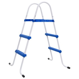Escalera para piscina acero azul y blanco 84 cm de vidaXL, Escaleras y rampas de piscina - Ref: Foro24-93805, Precio: 64,69 €...