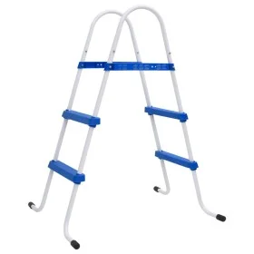 Pool ladder steel blue and white 84 cm by vidaXL, Pool stairs and ramps - Ref: Foro24-93805, Price: 63,27 €, Discount: %