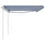 Toldo retráctil automático con postes azul y blanco 5x3,5 m en Toldos | Comprar online en Foru.es