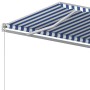 Toldo retráctil automático con postes azul y blanco 5x3,5 m en Toldos | Comprar online en Foru.es