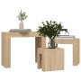 Mesas de centro apilables 3 piezas contrachapada roble Sonoma en Mesas de centro | Comprar online en Foru.es