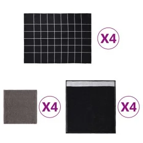 Juego de paños 12 unidades algodón negro y gris de vidaXL, Toallas - Ref: Foro24-136294, Precio: 25,10 €, Descuento: %