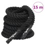 Cuerda de batalla poliéster negro 15 m 11 kg de vidaXL, Accesorios de máquinas de cardio - Ref: Foro24-94268, Precio: 71,73 €...