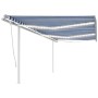 Toldo automático LED sensor de viento azul blanco 6x3,5 m de vidaXL, Toldos - Ref: Foro24-3070091, Precio: 938,96 €, Descuent...