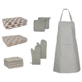 Set de paños manoplas horno y agarradores 15 pzas algodón gris de vidaXL, Toallas - Ref: Foro24-136297, Precio: 39,43 €, Desc...