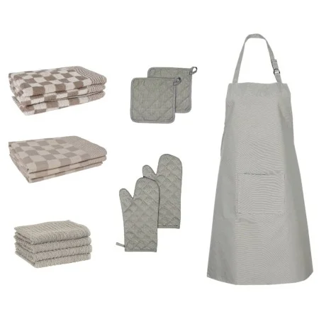 Set de paños manoplas horno y agarradores 15 pzas algodón gris de vidaXL, Toallas - Ref: Foro24-136297, Precio: 39,43 €, Desc...
