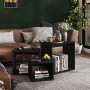 Mesas apilables 3 piezas madera contrachapada negro en Mesas auxiliares | Comprar online en Foru.es