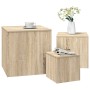 Mesas auxiliares 3 pzas madera contrachapada color roble Sonoma en Mesas auxiliares | Comprar online en Foru.es
