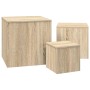 Mesas auxiliares 3 pzas madera contrachapada color roble Sonoma en Mesas auxiliares | Comprar online en Foru.es