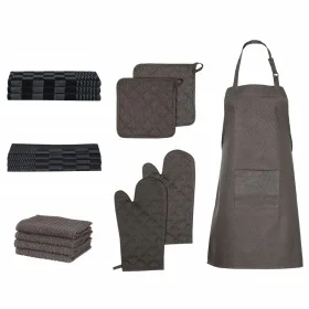 Set de paños manoplas horno agarradores 15 pzas algodón negro de vidaXL, Toallas - Ref: Foro24-136296, Precio: 42,98 €, Descu...